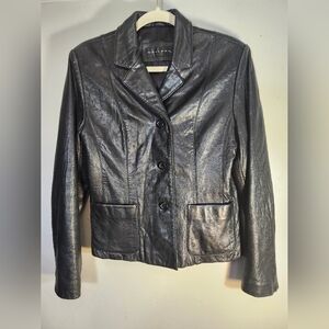 Gallery Black Leather Jacket Sz S